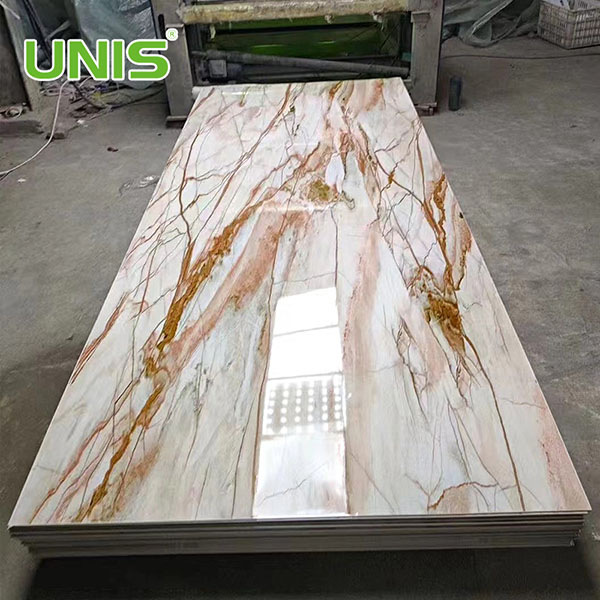 UV Glossy PVC Marble Sheet Showroom Wall Panel